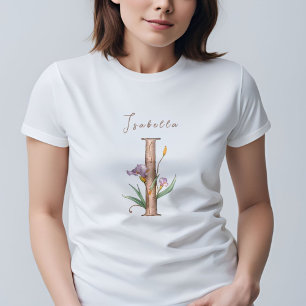 PastellBlommigt "I" Monogram-Anpassade T Shirt