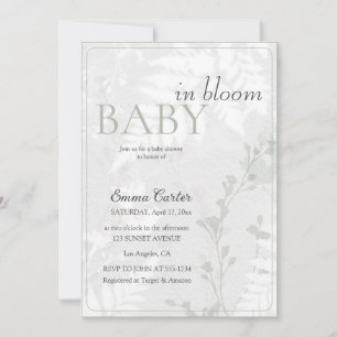 Pastellblommor Blommig tryckt baby i blomning Inbjudningar