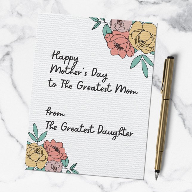 Pastellblommor för mors dag Underbara Mamma Blommi Vykort (In situ)