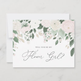 Pastellblommor Glitter Vill Du Vara Min Brudtärna Inbjudningar