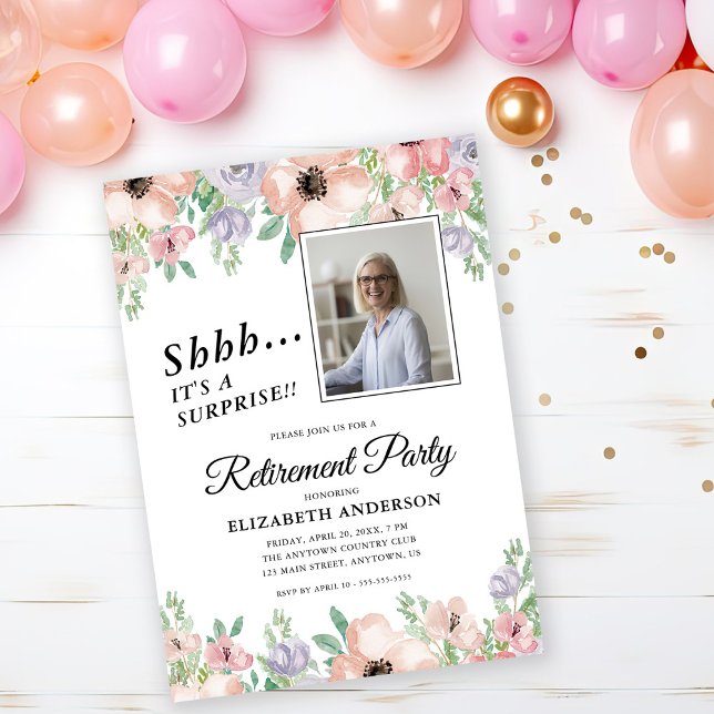 Pastellblommor i Pension Party Elegant Inbjudningar (Skapare uppladdad)