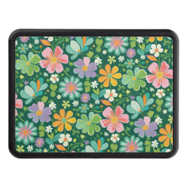 Pastellblommor i Rosans Lila, Orange och Grönt Dragkroksskydd