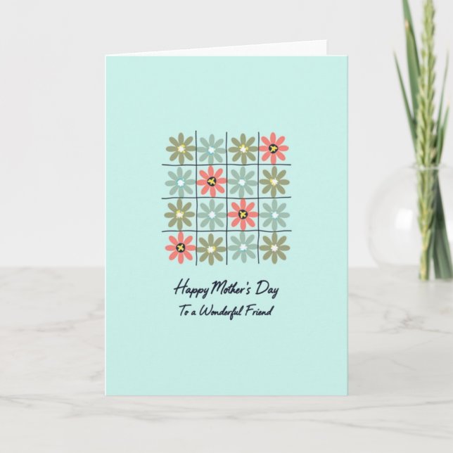 Pastellblommor Mamma Kort Vän (Framsida)