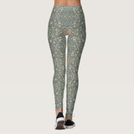Pastellblommor med mörk bakgrund leggings
