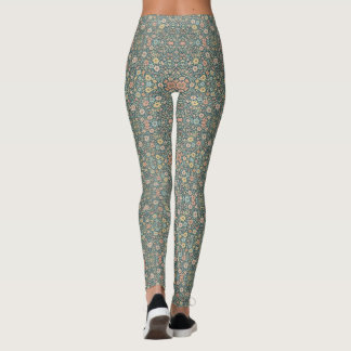 Pastellblommor med mörk bakgrund leggings