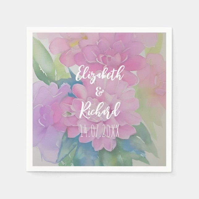 Pastellblommor Pappersservett (Framsidan)