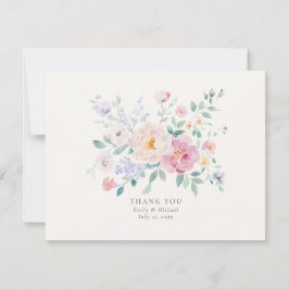 Pastellblommor Vattenfärg Bröllop Tacksamhetskort Inbjudningar
