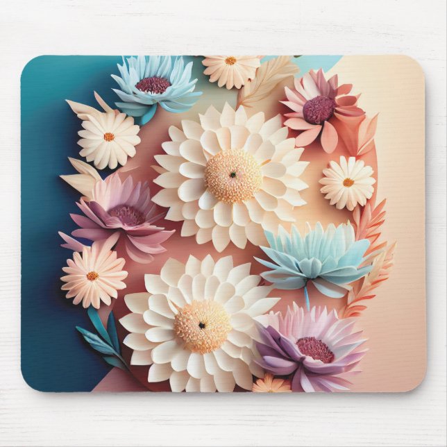 Pastellblomningar  musmatta (Framsidan)
