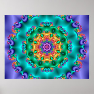 Pastellblomster Kalejdoskop Poster