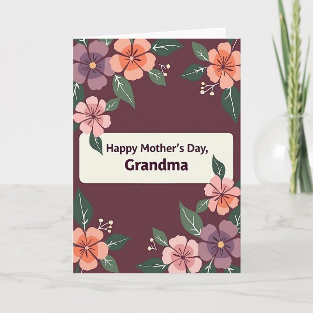Pastellblomster Mors Kort (Framsida)