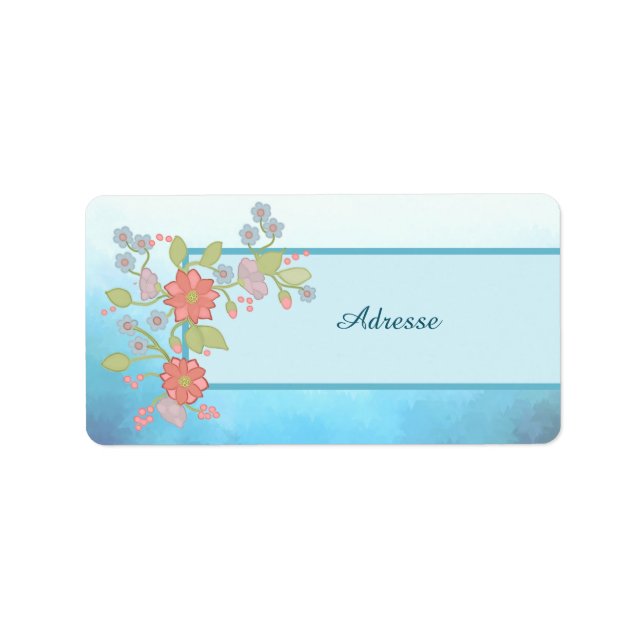 pastellblumen Adressaufkleber Adressetikett (Framsidan)