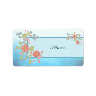 pastellblumen Adressaufkleber Adressetikett