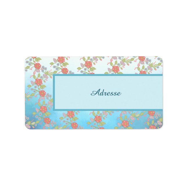 pastellblumen Adressaufkleber Adressetikett (Framsidan)