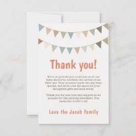 Pastellbundet tack för barnduschgäster