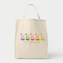 pastellbunny daisy canvas tote