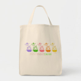 pastellbunny daisy canvas tote tygkasse