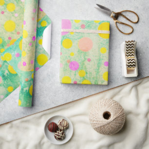 Pastellcirklar på grön bakgrund Ljus Presentpapper