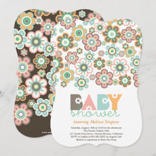 Pastelldaisy blommar blombaby showerinbjudan inbjudningar