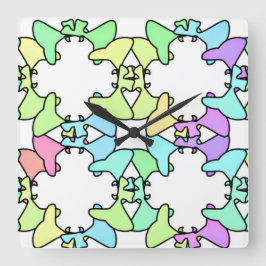 Pastelldesign Fyrkantig Klocka