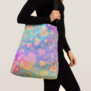 Pastelldesign i Heart Kärlek Mönster Axelväska