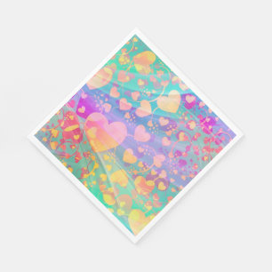 Pastelldesign i Heart Kärlek Mönster Pappersservett