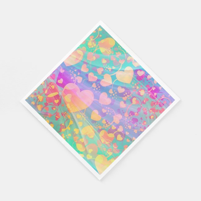 Pastelldesign i Heart Kärlek Mönster Pappersservett (Hörn)