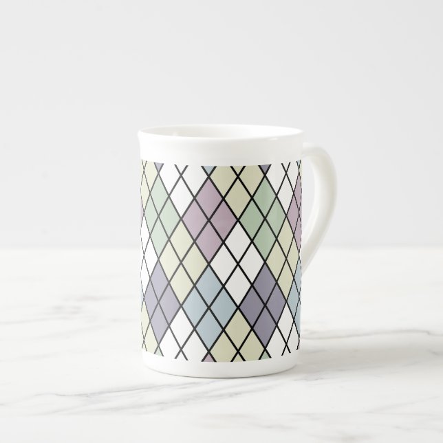 Pastelldiamanter Benporslin Mugg (Framsida höger)