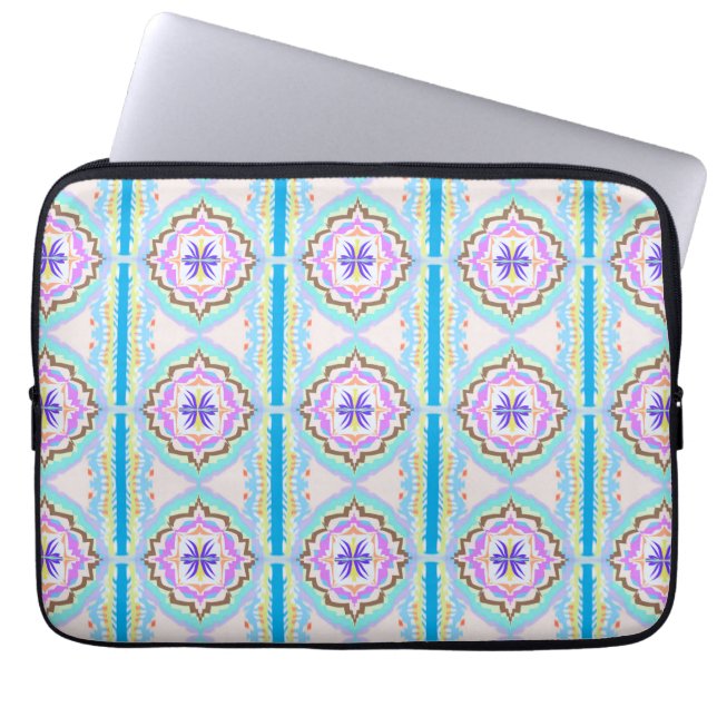 Pastelldröm Boho Geometrisk Kalejdoskop Laptop Fodral (Framsidan)