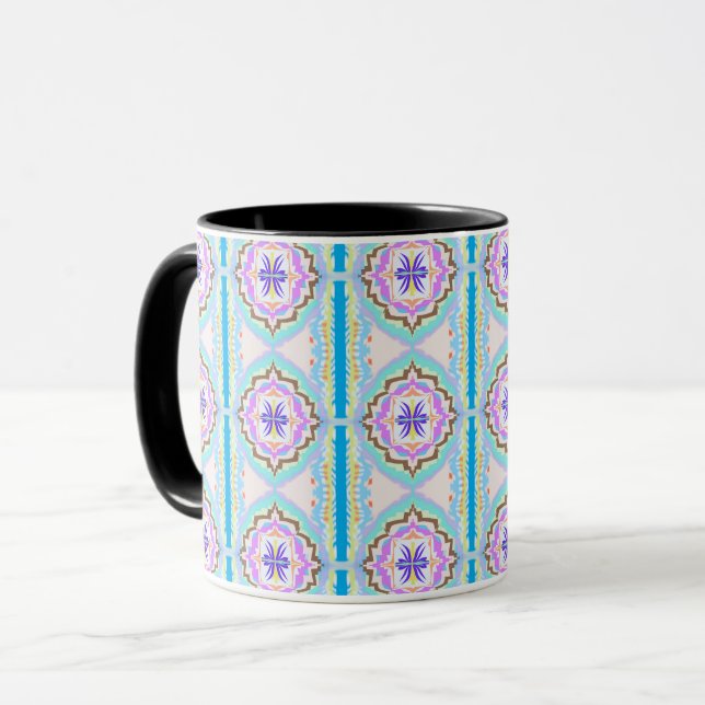 Pastelldröm Boho Geometrisk Kalejdoskop Mugg (Framsida vänster)