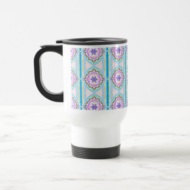 Pastelldröm Boho Geometrisk Kalejdoskop Resemugg (Vänster)