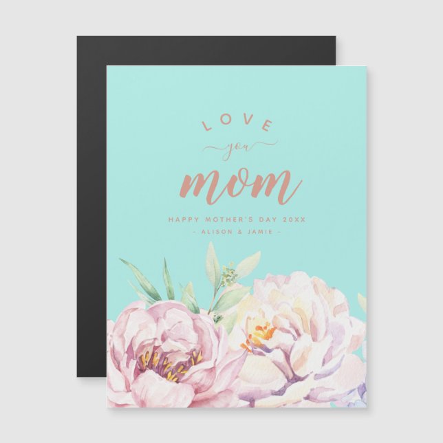 Pastellera Blommigtar Kärlek Du Mamma minimalistko (Fram/baksida)