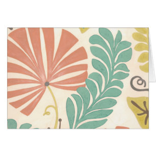 Pastellernas Blommigt Vines and Löv on Cream Back Hälsningskort
