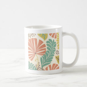 Pastellernas Blommigt Vines and Löv on Cream Back Kaffemugg