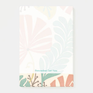 Pastellernas Blommigt Vines and Löv on Cream Back Post-it Block