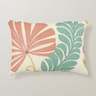 Pastellernas Blommigt Vines and Löv on Cream Back Prydnadskudde
