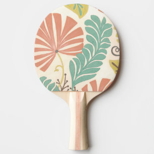 Pastellernas Blommigt Vines and Löv on Cream Backg Pingisracket