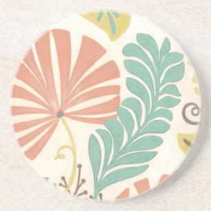 Pastellernas Blommigt Vines and Löv on Cream Backg Underlägg