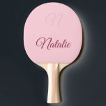 Pastellernas rosa i fast färg monogrammat pingisracket<br><div class="desc">Pastel rosa solid färg pingpongpaddel från lumirala/personalize nu med ditt namn och monogram.</div>