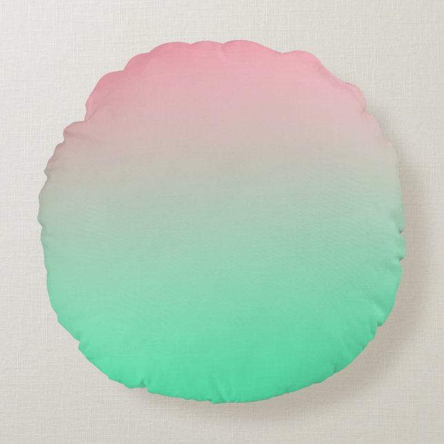 Pastellernas rosa och blek grönt ska alltid ses rund kudde (Framsidan)
