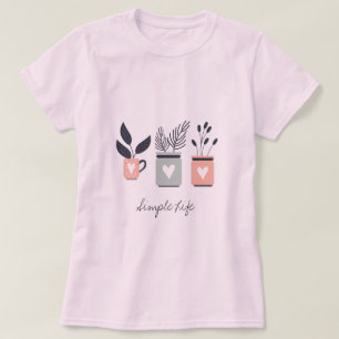 Pastellernas rosa och modernt grått-poppsväxter t shirt