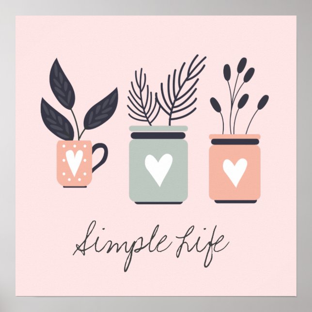 Pastellernas rosa och modernt grått-potatis poster (Framsidan)