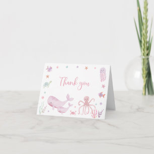 Pastellernas Rosa under Sea Baby Shower Tack Kort