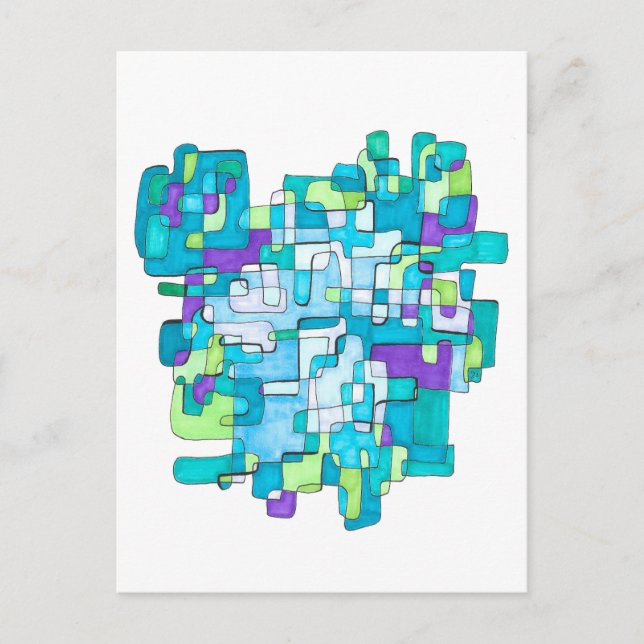 Pastellfarbene Endlose Quadratische Gelassenheit  Helg Vykort (Framsida)