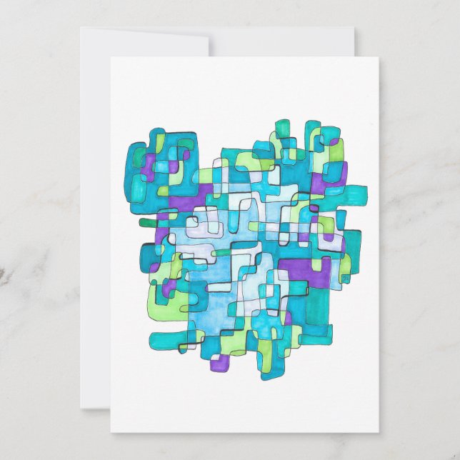 Pastellfarbene Endlose Quadratische Gelassenheit  Inbjudningar (Framsida)