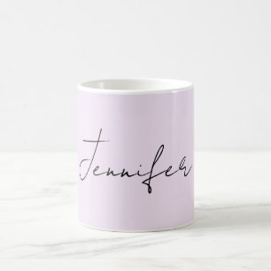 Pastellfärg Kalligrafi Elegant Enkel Namn Kaffemugg