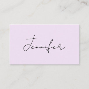 Pastellfärg Kalligrafi Elegant Enkel Namn Tilläggskort