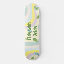 Pastellfärg Mjuk Estetisk Regnbågsblad Mini Skateboard Bräda 18,5 Cm
