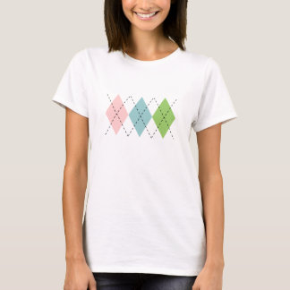 Pastellfärgad Argyle T-tröja Tee