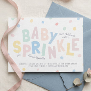 Pastellfärgad Baby Sprinkle-inbjudan   Konfetti Inbjudningar