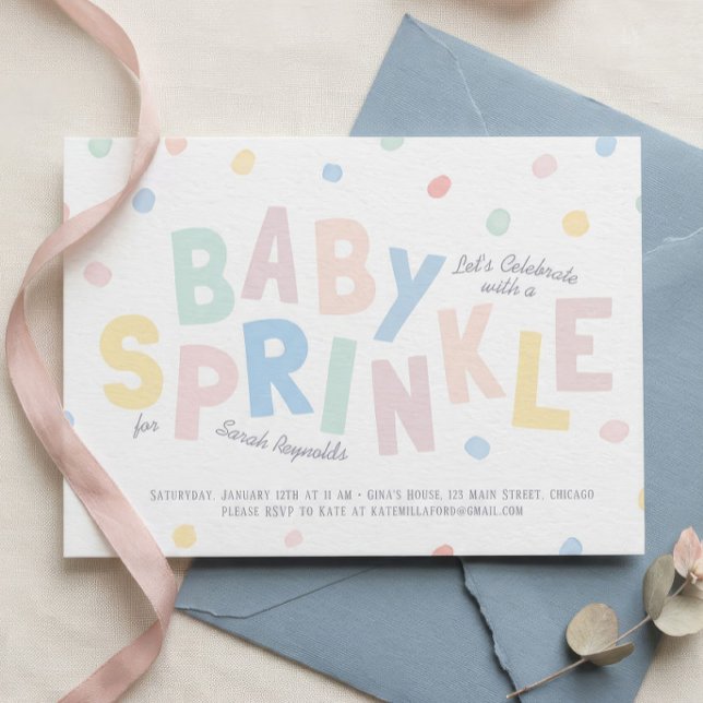 Pastellfärgad Baby Sprinkle-inbjudan | Konfetti Inbjudningar (Skapare uppladdad)